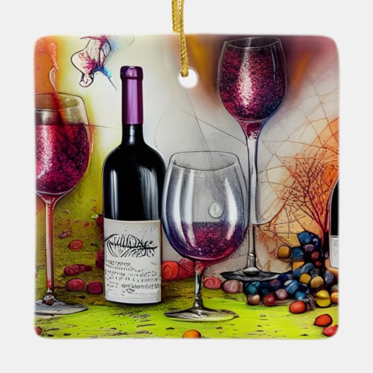 Die Weinprobe Personalisiert Keramikornament (Vorderseite)