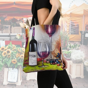 Die Weinverkostung Bunte Digitale Kunst Tasche