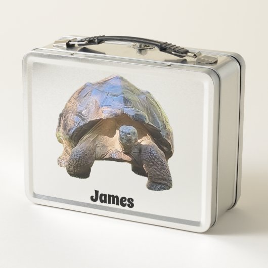 Die weise alte Tortoise Metall Brotdose (Rückseite)