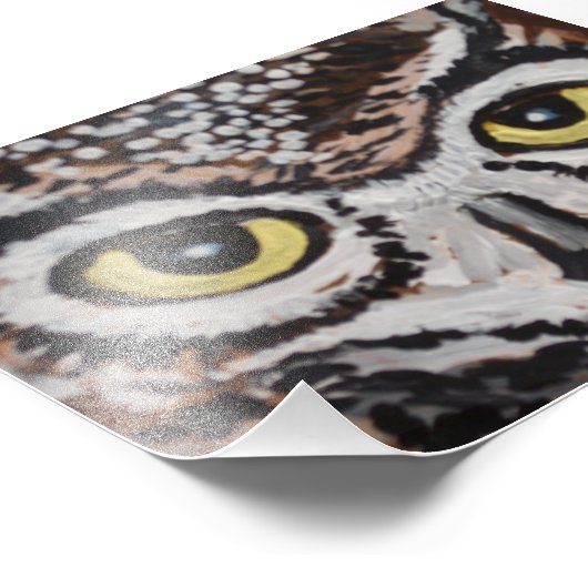 Die weise Eule Fotodruck (Ecke)