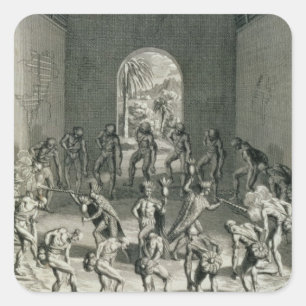 Die Weise, in der karibische Priester ihr Cou Quadratischer Aufkleber