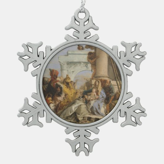 Die Weisen Schneeflocken Zinn-Ornament (Vorderseite)