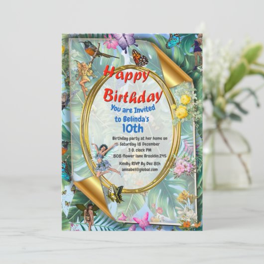 Die weishäufige Fantasiewelt Einladung (Stehend Vorderseite)