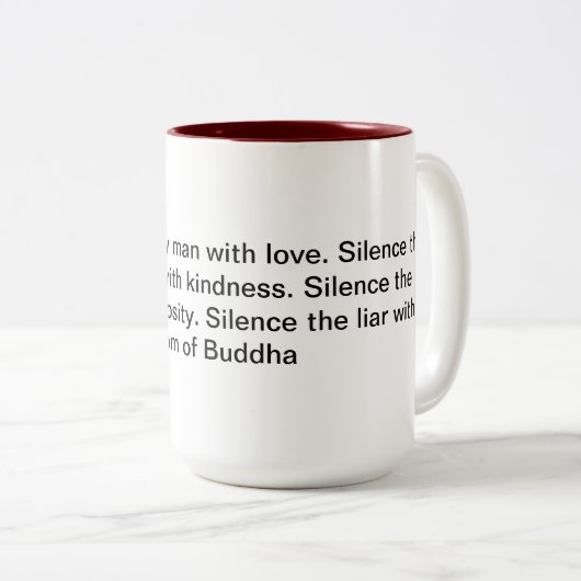 Die Weisheit Buddhas Zweifarbige Tasse (VorderseiteRechts)