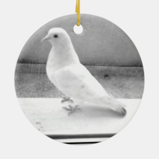 Die Weiß-Taube Keramikornament (Hinten)