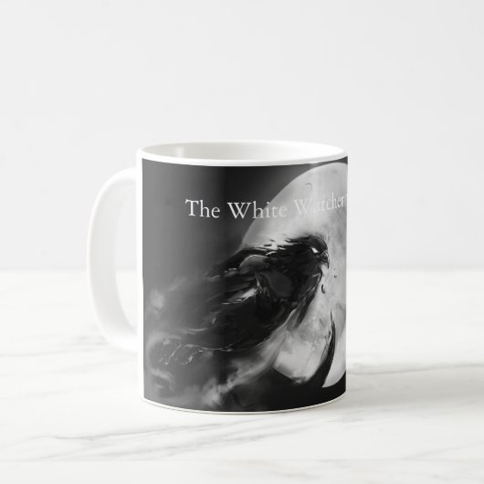 Die weiße Beobachter-Tasse Kaffeetasse (Vorderseite Links)