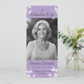 Die weiße Blume zum Feiern der Lebensfotokarte Einladung (Stehend Vorderseite)