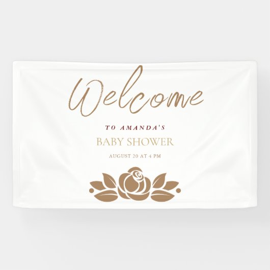 Die weiße Blütendusche aus Girl Gold Banner (Horizontal)