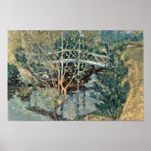 Die weiße Brücke von Twachtman John Henry Poster (Vorne)