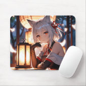 Die weiße Fox-Girl-Mousepad Mousepad (Mit Mouse)