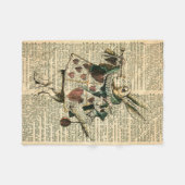 Die weiße Kaninchen-Alice im Wunderland wirbelt di Fleecedecke (Vorderseite (Horizontal))