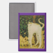 Die weiße Katze, Bonnard,  Magnet (Vorderseite/Rückseite)