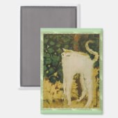 Die weiße Katze, Bonnard,  Magnet (Vorderseite/Rückseite)