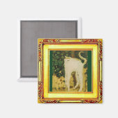 Die weiße Katze, Bonnard Magnet (Vorderseite/Rückseite)