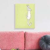 Die weiße Katze hält sich an mit der Sonne Leinwanddruck (Insitu (Wohnzimmer))