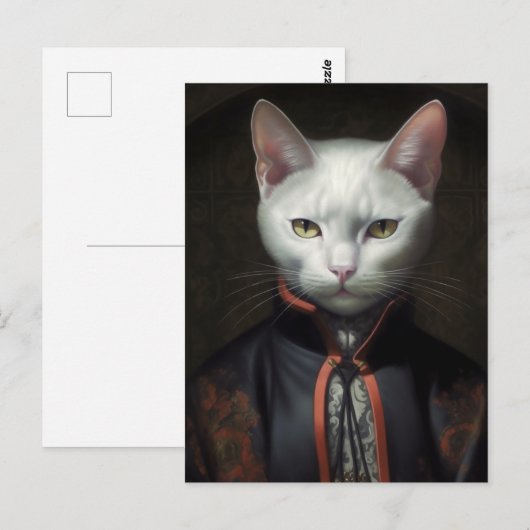 Die weiße Katze Postkarte (Vorne/Hinten)