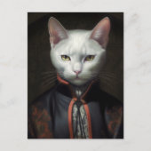 Die weiße Katze Postkarte (Vorderseite)