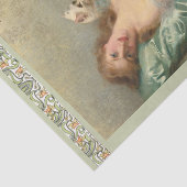 Die weiße Katze von Eittorio Corcos, Decoupage Seidenpapier (Ausschnitt)