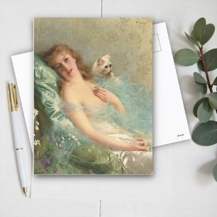 Die weiße Katze von Vittorio Matteo Corcos Postkarte