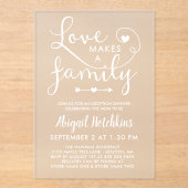 Die weiße Liebe macht eine Dusche in der Adoption Acryleinladungen (Vorderseite)