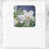 Die weiße Liege im Garten Quadratischer Aufkleber (Tasche)