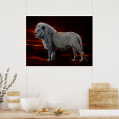 Die weiße Lion Poster (Küche)