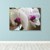 DIE WEISSE ORCHID-Leinwand Leinwanddruck (Insitu (Holzboden))