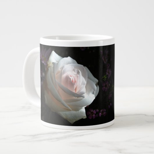 Die weiße Rose Jumbo-Tasse (Vorderseite Links)