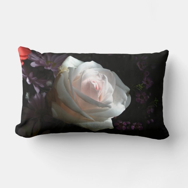 Die weiße Rose Lendenkissen (Vorderseite)