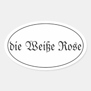 die Weiße Rose Ovaler Aufkleber