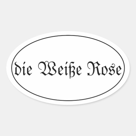 die Weiße Rose Ovaler Aufkleber (Vorderseite)