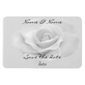 Die weiße Rose speichert den Datums-Magneten Magnet (Horizontal)