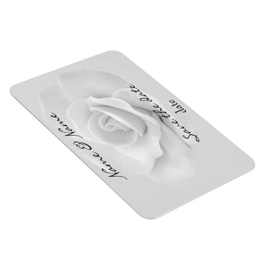 Die weiße Rose speichert den Datums-Magneten Magnet (Rechte Seite)