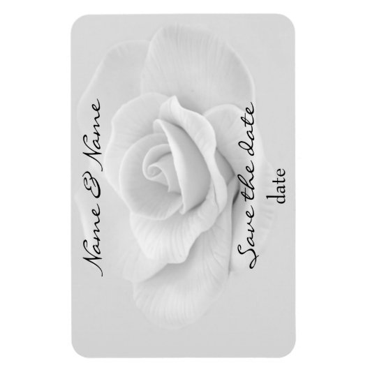 Die weiße Rose speichert den Datums-Magneten Magnet (Vertikal)