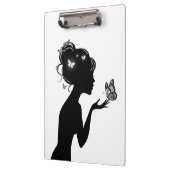 Die weiße Schmetterlingsfrau Klemmbrett (Links)