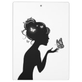 Die weiße Schmetterlingsfrau Klemmbrett (Rückseite)