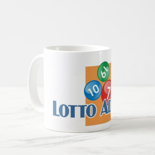 Die weiße Tasse des Lotto-Süchtigen (Vorderseite Links)