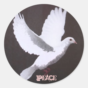 Die weiße Taube des Friedens Runder Aufkleber