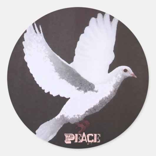 Die weiße Taube des Friedens Runder Aufkleber (Vorderseite)