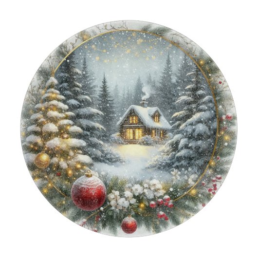 Die weiße Weihnachtszeit Schneidebrett (Vorderseite)