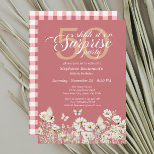 Die Weiße Wildblume überrascht 50. Geburtstag Einladung