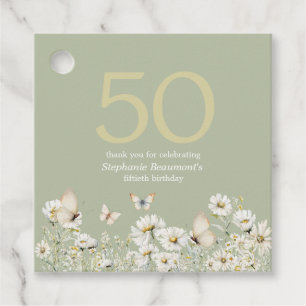 Die Weiße Wildblume überrascht 50. Geburtstag Geschenkanhänger