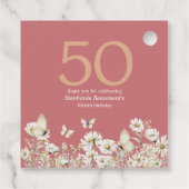 Die Weiße Wildblume überrascht 50. Geburtstag Geschenkanhänger (Rückseite)