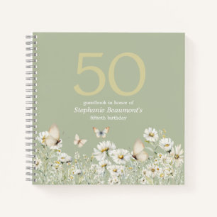 Die Weiße Wildblume überrascht 50. Geburtstag Notizblock
