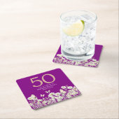 Die Weiße Wildblume überrascht 50. Geburtstag Rechteckiger Pappuntersetzer (Vor Ort)