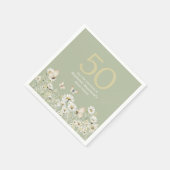 Die Weiße Wildblume überrascht 50. Geburtstag Serviette (Ecke)