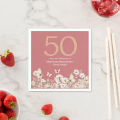 Die Weiße Wildblume überrascht 50. Geburtstag Serviette (Beispiel)