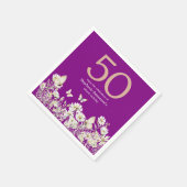 Die Weiße Wildblume überrascht 50. Geburtstag Serviette (Ecke)