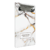 Die weißen Imitat sind beige und grau. Mini Klemmbrett (Schrägansicht)