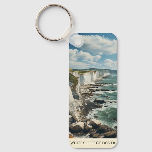 Die weißen Klippen Zeichnend | Dover Schlüsselanhänger (Vorderseite)
